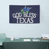 Banderoles God Bless Texas Bluebonnet Art "Texas Bluebonnets" (Salon professionnel)