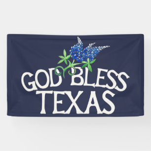 Banderoles God Bless Texas Bluebonnet Art "Texas Bluebonnets"
