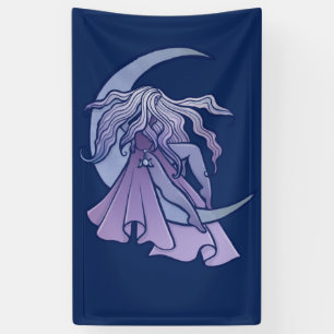 Banderoles Goddess de lune violette Wiccan Triple Moon Symbol