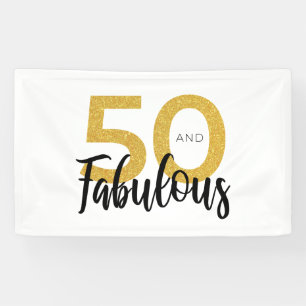Banderoles Gold 50 et une typographie fabuleuse 50e anniversa