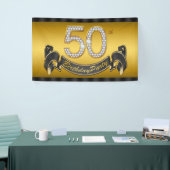 Banderoles Gold 50th Birthday Party (Salon professionnel)