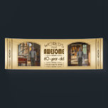 Banderoles Gold 60th Birthday Meilleur cadre photo personnali<br><div class="desc">Célébrez l'anniversaire marquant de votre personne âgée préférée avec ce cadeau classe qui leur rappelle à quel point ils sont fabuleux. Des lignes épurées et des tons bruns, or et crème composent ce cadre simple mais élégant qui peut être customisé avec votre photo préférée, les noms, les initiales ou d'autres...</div>