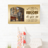 Banderoles Gold 65th Birthday World's Best Custom Photo Frame (En situation)