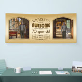 Banderoles Gold 70th Birthday World's Best Custom Photo Frame (Salon professionnel)