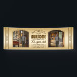 Banderoles Gold 70th Birthday World's Best Custom Photo Frame<br><div class="desc">Célébrez l'anniversaire marquant de votre aîné préféré avec ce cadeau classe qui leur rappelle à quel point ils sont fabuleux. Des lignes et des tons clairs de brun, d'or et de crème composent ce cadre simple mais élégant qui peut être customisé avec votre photo, nom, initiales ou autre texte favori....</div>