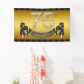 Banderoles Gold 75th Birthday Party (En situation)