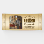 Banderoles Gold 75th Birthday World's Best Custom Photo Frame (Horizontal)