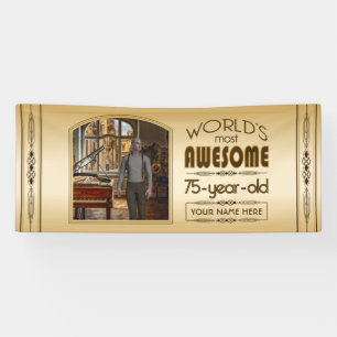 Banderoles Gold 75th Birthday World's Best Custom Photo Frame