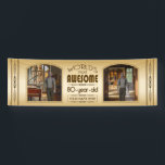 Banderoles Gold 80th Birthday World's Best Custom Photo Frame<br><div class="desc">Célébrez l'anniversaire marquant de votre aîné préféré avec ce cadeau classe qui leur rappelle à quel point ils sont fabuleux. Des lignes et des tons clairs de brun, d'or et de crème composent ce cadre simple mais élégant qui peut être customisé avec votre photo, nom, initiales ou autre texte favori....</div>