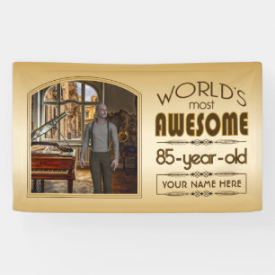 Banderoles Gold 85th Birthday World's Best Custom Photo Frame