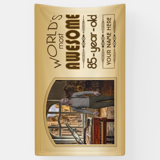 Banderoles Gold 85th Birthday World's Best Custom Photo Frame (Vertical)