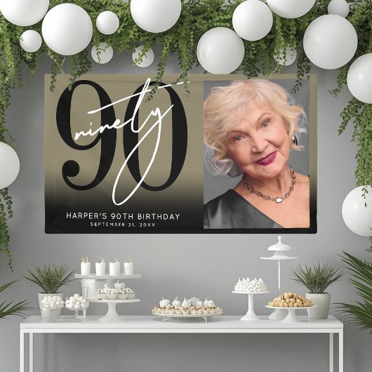 Banderoles Gold 90th Birthday Party