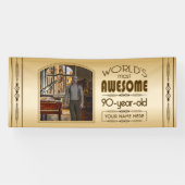 Banderoles Gold 90th Birthday World's Best Custom Photo Frame (Horizontal)