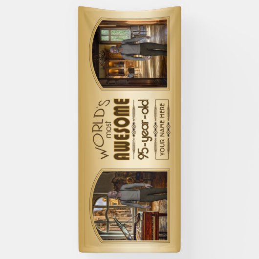 Banderoles Gold 95th Birthday World's Best Custom Photo Frame (Vertical)