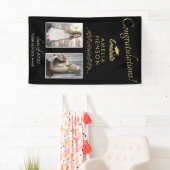 Banderoles Gold Black 2022 Graduate 2 Graduation Party (En situation)