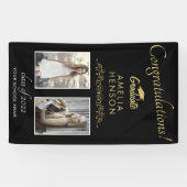 Banderoles Gold Black 2022 Graduate 2 Graduation Party (Horizontal)
