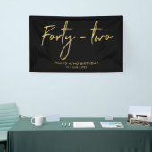 Banderoles Gold & Black 42th Birthday Party Welcome Banner (Salon professionnel)