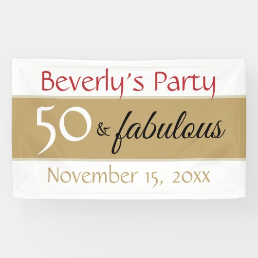 Banderoles Gold Black 50 & Fabuleuse typographie 50e annivers (Horizontal)