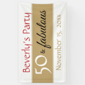 Banderoles Gold Black 50 & Fabuleuse typographie 50e annivers (Vertical)