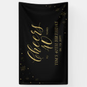 Banderoles Gold & Black Modern Cheers 40e fête d'anniversaire (Vertical)