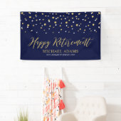 Banderoles Gold & Blue Confetti | Joyeux parti de retraite (En situation)