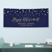 Banderoles Gold & Blue Confetti | Joyeux parti de retraite (Salon professionnel)