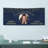 Banderoles Gold Blue Custom Photo Graduation Party (Salon professionnel)