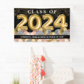 Banderoles Gold Blush PInk Classe de Parties scintillant de 2 (En situation)