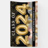 Banderoles Gold Blush PInk Classe de Parties scintillant de 2 (Vertical)