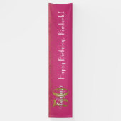 Banderoles Gold Confetti 50 & Fabulous Happy Birthday, Pink (Vertical)