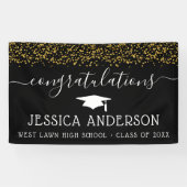Banderoles Gold Confetti Graduation Banners Grad Party (Horizontal)