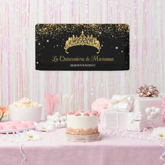 Banderoles Gold Confetti Quinceanera Tiara (Fête)