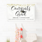 Banderoles Gold Confetti Script GRAS GRAD Blanc (En situation)