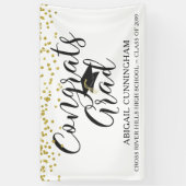 Banderoles Gold Confetti Script GRAS GRAD Blanc (Vertical)