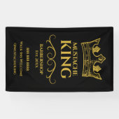 Banderoles Gold Crown et Mustache Barbershop (Horizontal)