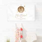 Banderoles Gold Disco Ball Let's Disco Anniversaire (En situation)