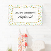 Banderoles Gold et Mint Green Confetti fête d'anniversaire (En situation)