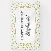 Banderoles Gold et Mint Green Confetti fête d'anniversaire (Vertical)
