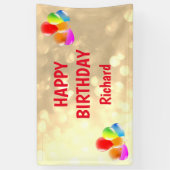 Banderoles Gold et Red Happy Birthday (Vertical)