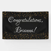 Banderoles Gold Faux Fetti sur Black Félicitations (Horizontal)