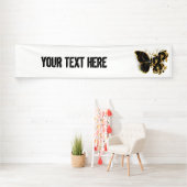Banderoles Gold flower Butterfly with Black Orchid (En situation)