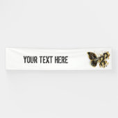 Banderoles Gold flower Butterfly with Black Orchid (Horizontal)