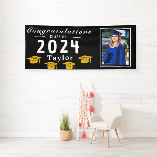 Banderoles Gold Foil Grad Casquettes : Photo personnalisée po (Insitu)