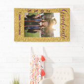 Banderoles Gold glitter photo graduation add name class text (En situation)