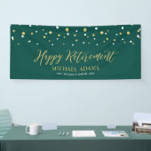 Banderoles Gold & Green Confetti | Joyeux parti de retraite (Salon professionnel)