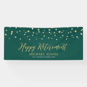 Banderoles Gold & Green Confetti   Joyeux parti de retraite