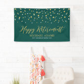 Banderoles Gold & Green Confetti | Joyeux parti de retraite (En situation)