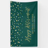 Banderoles Gold & Green Confetti | Joyeux parti de retraite (Vertical)