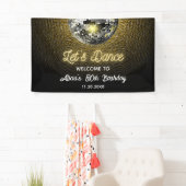 Banderoles Gold Halftone Disco Ball Dansons Anniversaire (En situation)