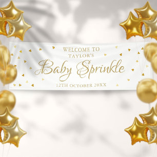 Banderoles Gold Hearts Baby Sprinkle Douche Bienvenue